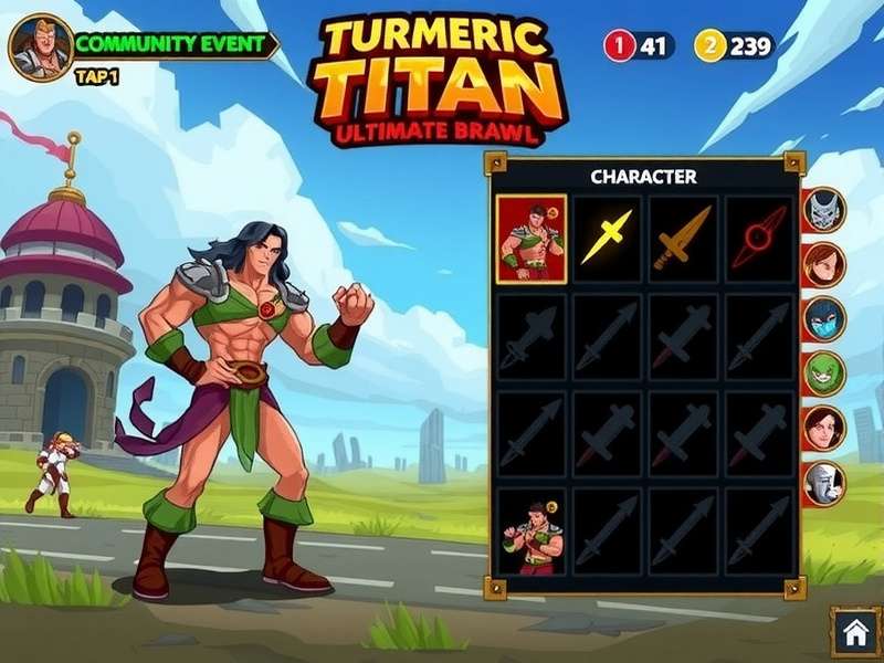 Turmeric Titan Ultimate Brawl character selection screen